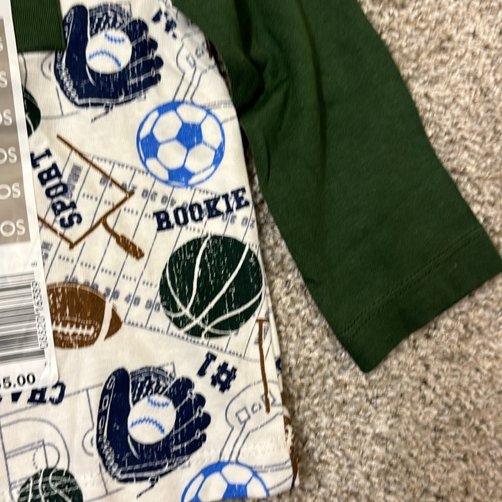 Falls Creek Kids 12month long sleeve shirt with baseball design - Picture 3 of 6